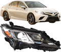 Right Passenger Side LED Projector Headlights Assembly For 2018-2024 Toyota Camry L LE SE TRD Sedan Replacement front bumper Headlamps Black Housing Clear Lens(RH)