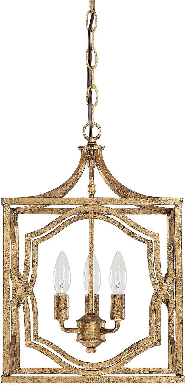 Capital Lighting 9481AG Blakely Lantern Foyer Pendant, 3-Light 180 Total Watts, 18' H x 12' W, Antique Gold