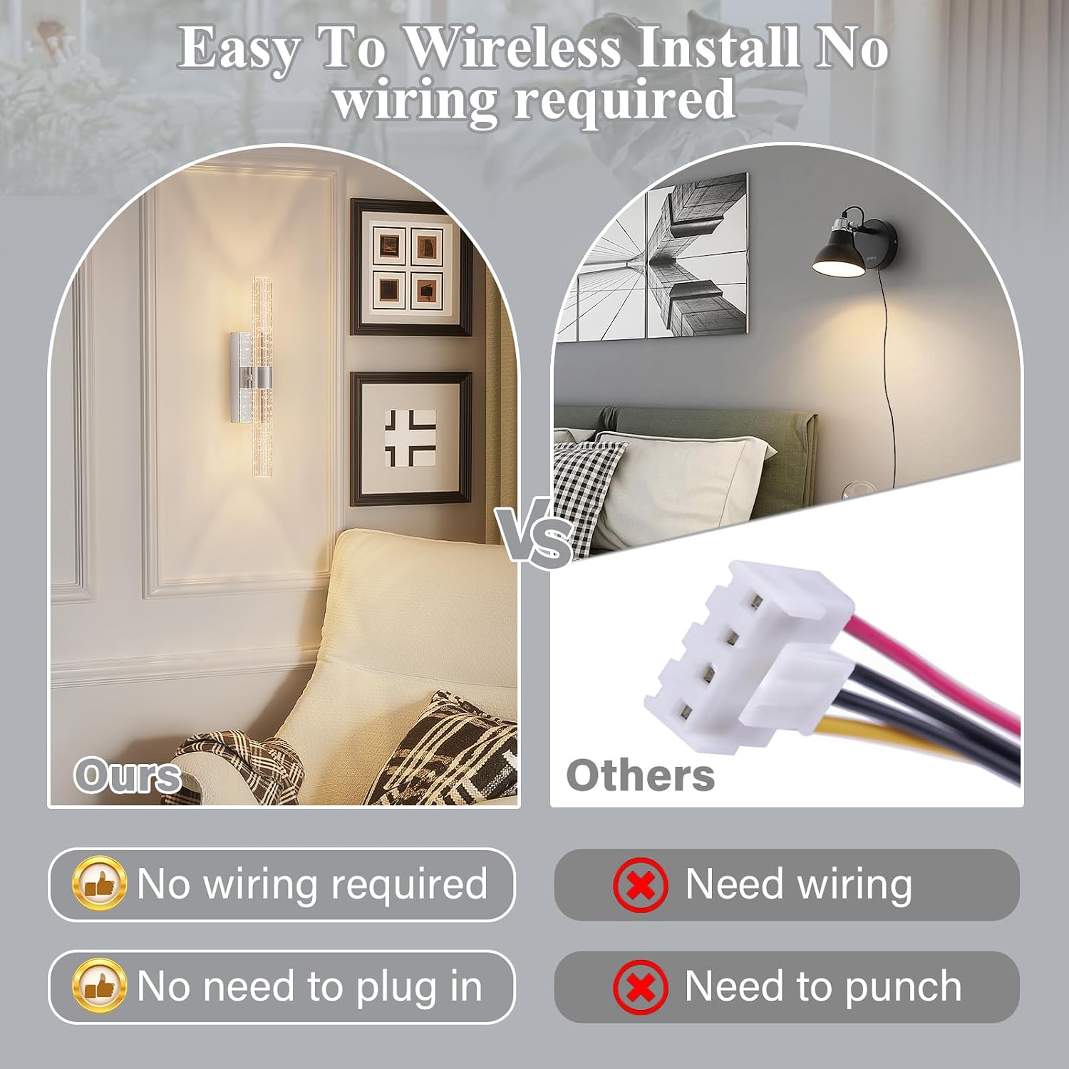 camuucci Battery Operated Wall Sconces Set of 2 Rechargeable Battery Powered Wall Light with 12000mAh Not Hardwired Dimmable Wall Lamp Fixtures for Bedroom Living Room Silver 15.3 Inches