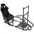Racing Simulator Cockpit with Monitor Mount and Stronger Fiberglass Back Mesh Fabric Bucket Seat, Racing Wheel Stand Compatible with Fanatec, Thrustmaster, Logitech, Moza Racing Games on PS5, PS4, Xbox and PC