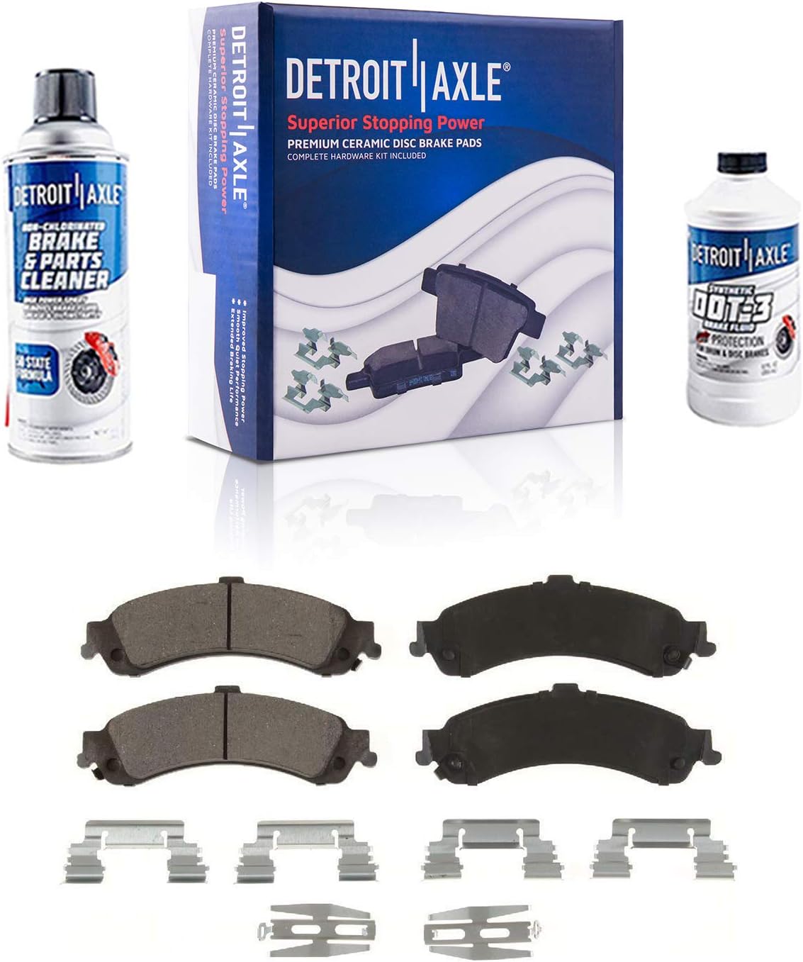 Detroit Axle - Rear Brake Kit for Chevy GMC Silverado Sierra Suburban Avalanche Yukon 1500 Tahoe Escalade Disc Brake Rotors Brake Calipers Brackets Ceramic Brakes Pads Replacement [12.99 inch Rotors]