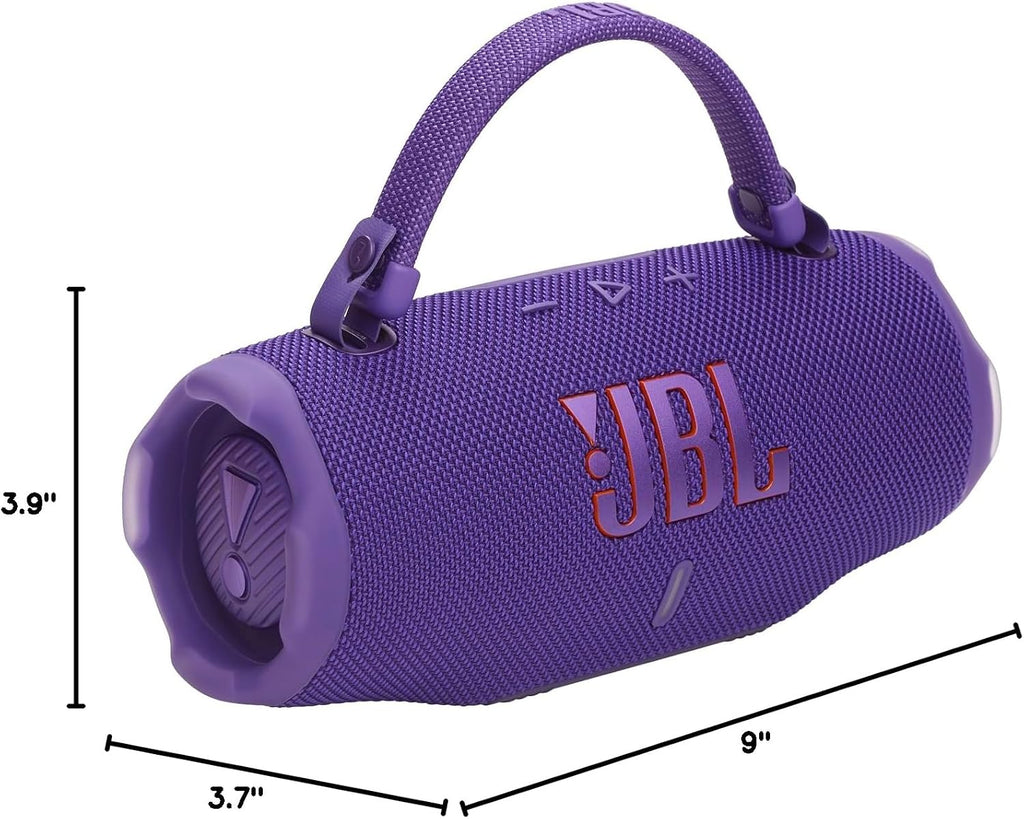 JBL Charge 6 - Portable Waterproof & Drop-Proof Bluetooth Speaker, Bold JBL Pro Sound with AI Boost, 28Hrs of Playtime, Built-in Powerbank & Comes with a Sturdy/Removable Carrying Strap (Purple)