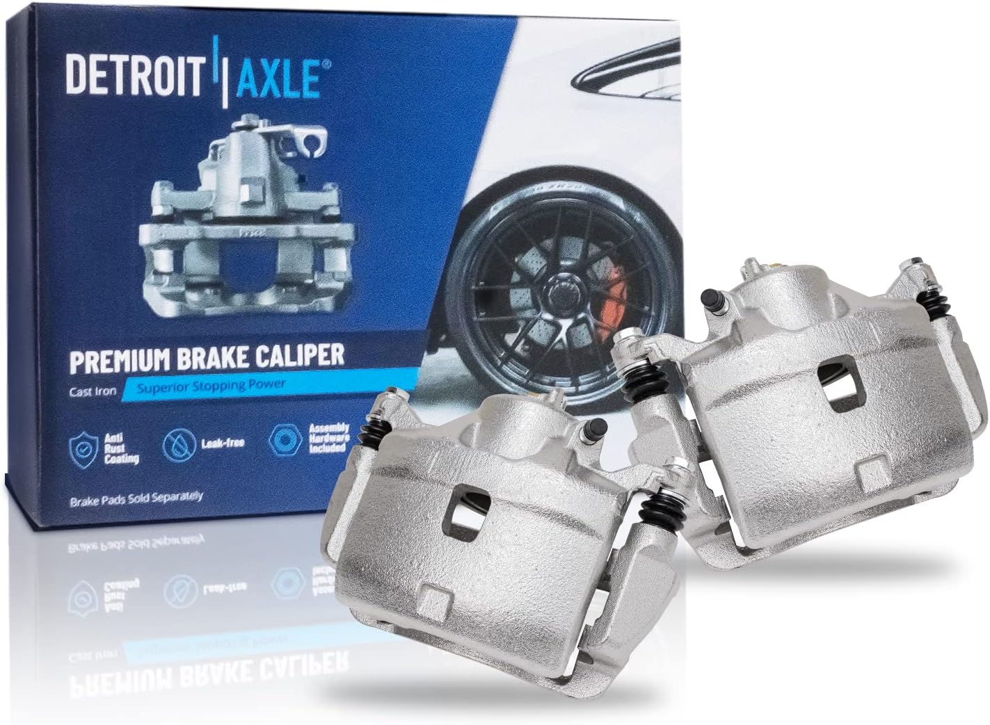 Detroit Axle - Brake Kit for 2003-2011 Honda Element Brake Rotors and Ceramic Brakes Pads Brake Calipers 2004 2005 2006 2007 2008 2009 2010 Front and Rear Replacement