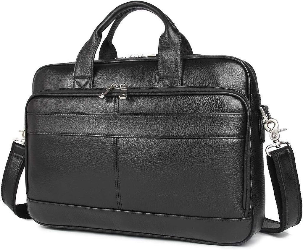 Augus Leather Messenger Bag for Men Vintage Travel Backpack 17 inch laptop Briefcase Shoulder Bags
