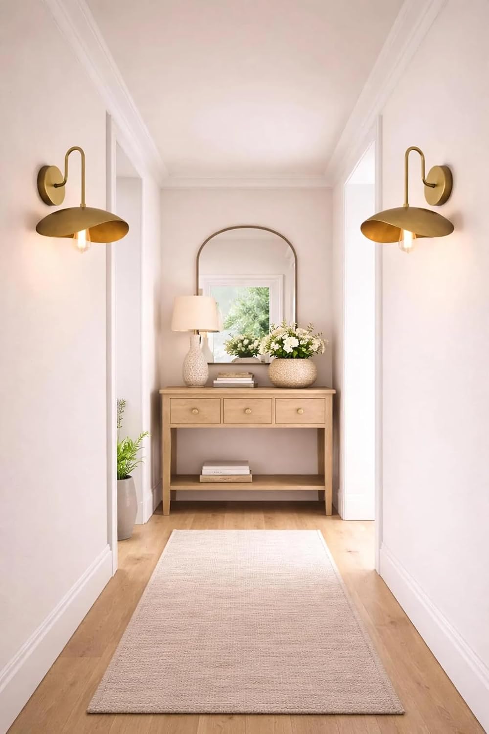 Modern Brass Wall Sconce Minimalist Gold Wall Light, Mid Century Metal Wall Lamp for Bedroom, Living Room, Hallway, Bathroom Vanity, Hardwired Indoor Decorative Lighting Fixture (Antique Black)