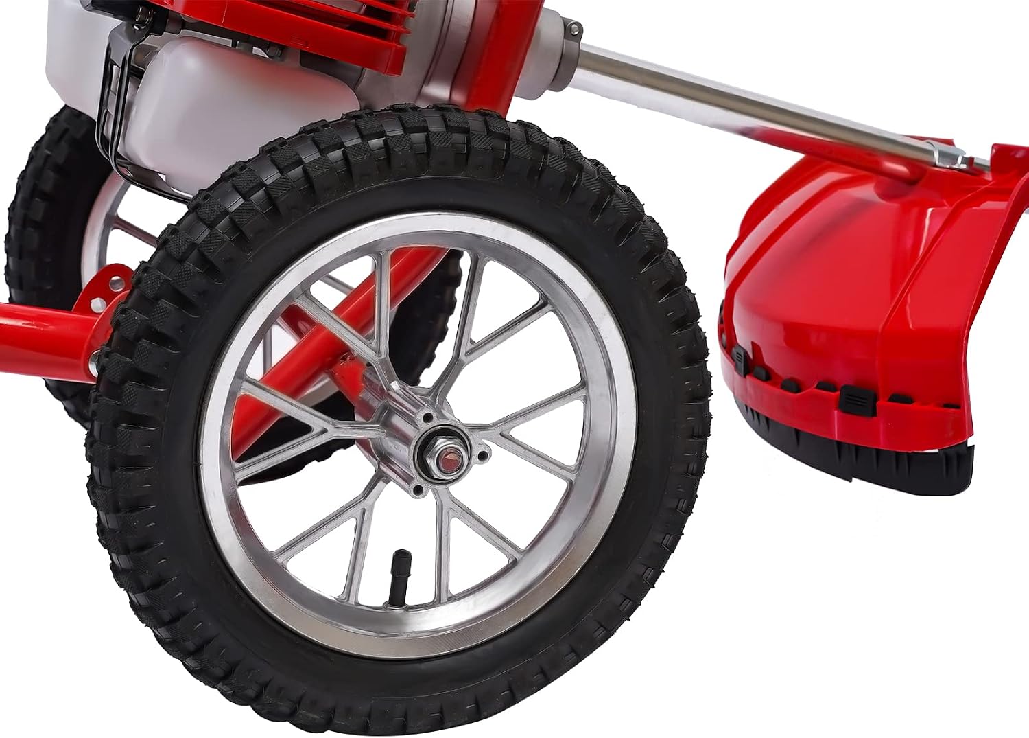 49CC 2-Stroke Gas Walk Behind Push Lawn Mower 1800W Lawn Mower Gas, Air Cooled Gasoline Push Tool, Portable Multifunction Gas Clearance Mower (6500-7000R/Min)