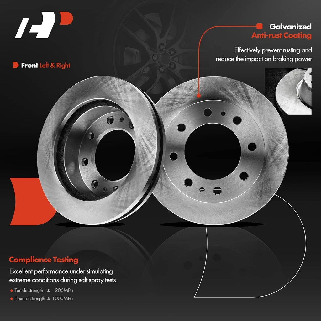 A-Premium Front and Rear Vented Disc Brake Rotors + Ceramic Pads Kit Compatible with Select Chevy and GMC Models - Silverado 2500 HD, Suburban 2500, Avalanche 2500, Sierra 2500, Yukon XL 2500