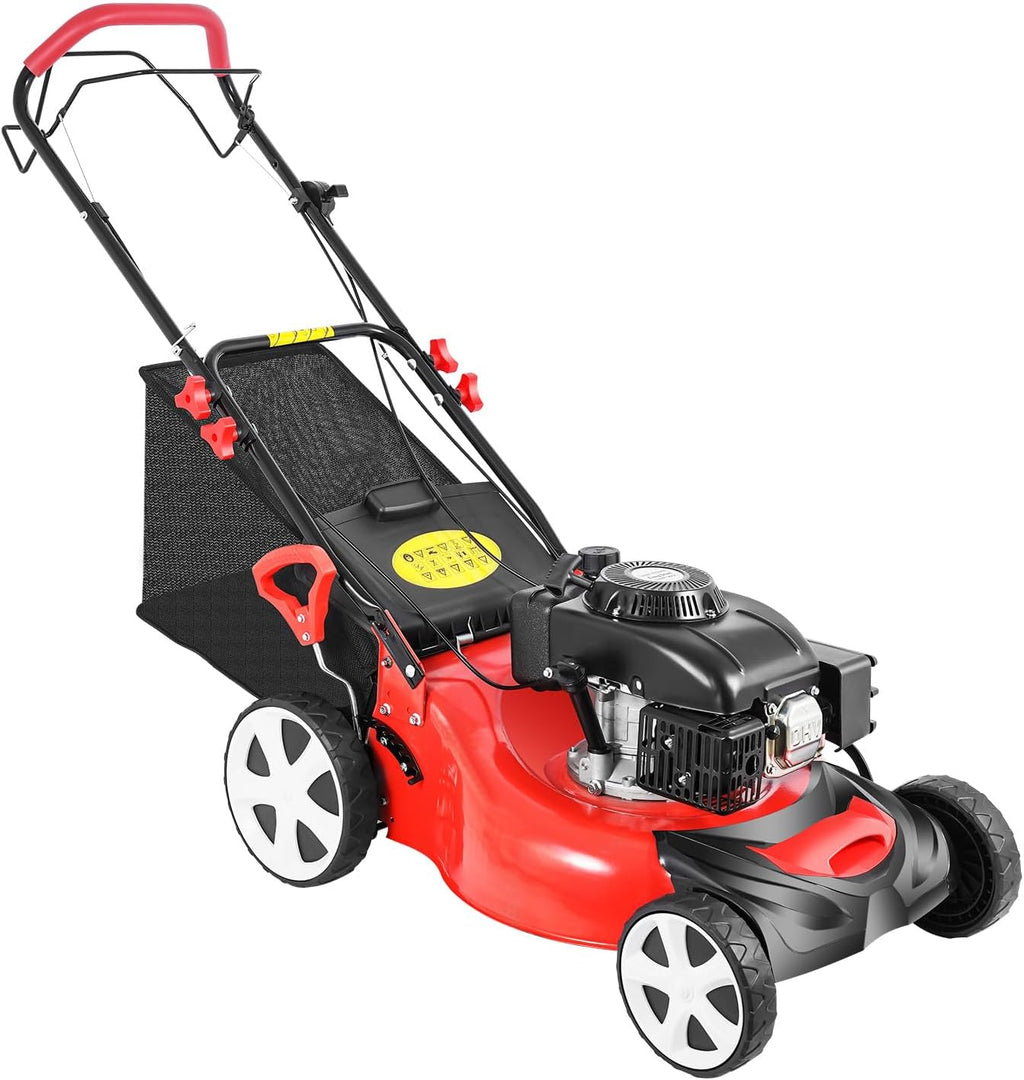 Self-propelled Gas Lawn Mower,20 Inch 140cc High Wheel FWD Gas Walk Behind Self Propelled Lawn Mower 1.6L,Used for Sports Venues, Community Greening, Municipal Greening