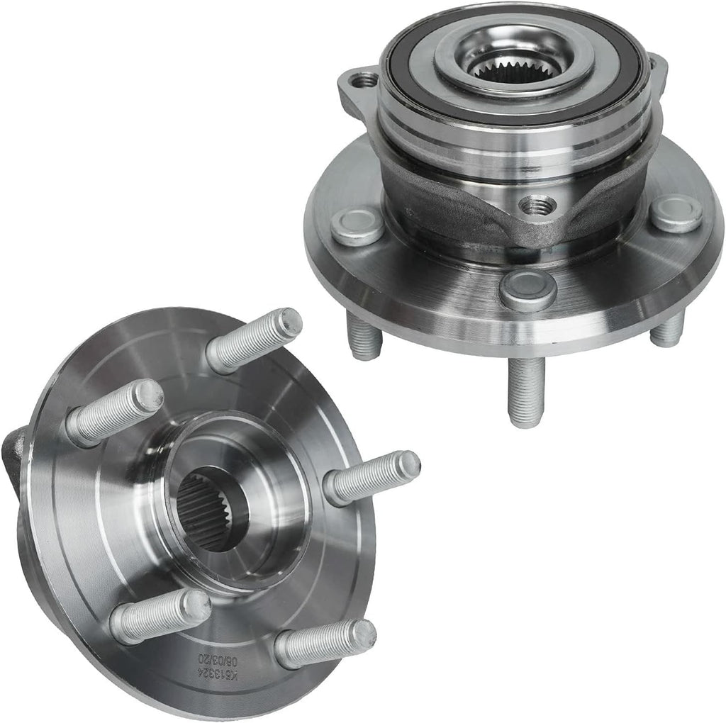 Detroit Axle - Front Brake Kit for Jeep 2015-2020 Grand Cherokee 2011-2020 Dodge Durango, 13.78'' inch Disc Brake Rotors Ceramic Brake Pads Wheel Bearing & Hubs Wheel Lug Nuts Replacement