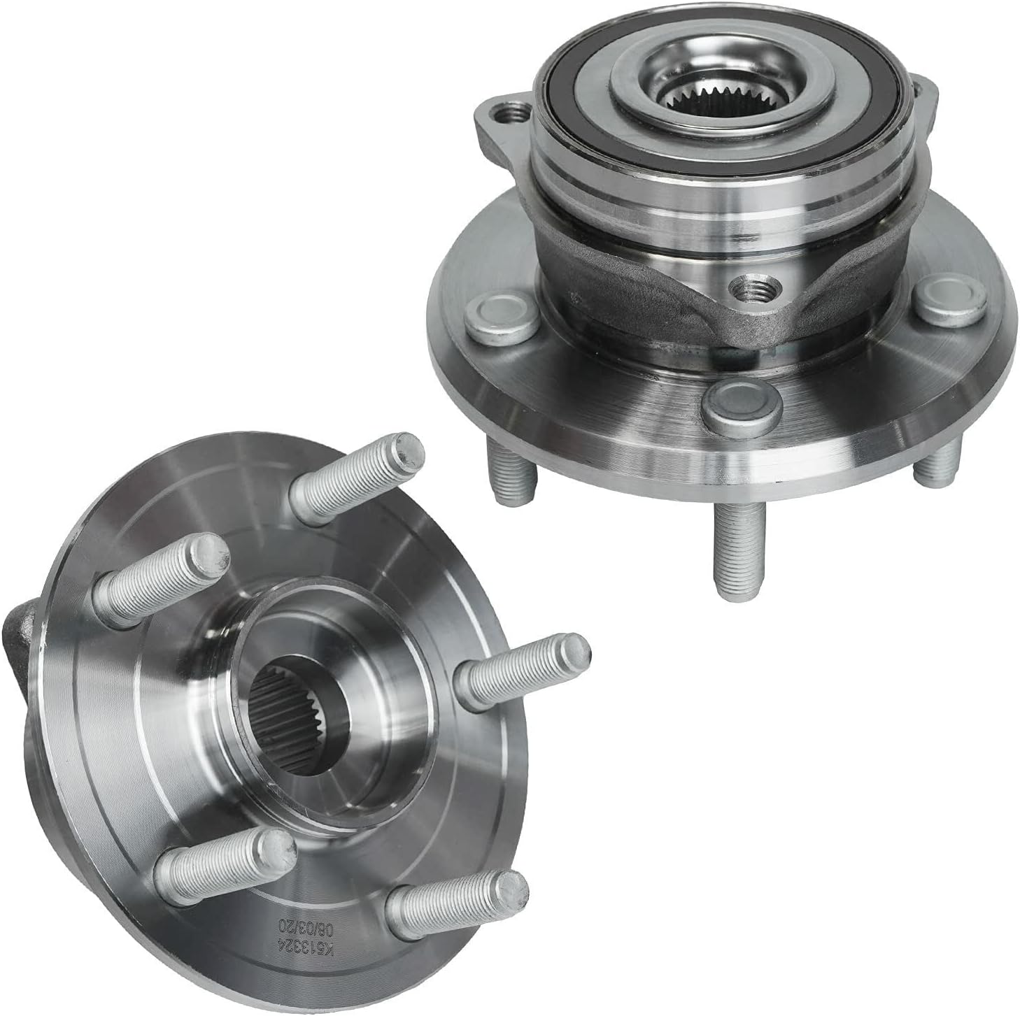 Detroit Axle - Front Brake Kit for Jeep 2015-2020 Grand Cherokee 2011-2020 Dodge Durango, 13.78'' inch Disc Brake Rotors Ceramic Brake Pads Wheel Bearing & Hubs Wheel Lug Nuts Replacement