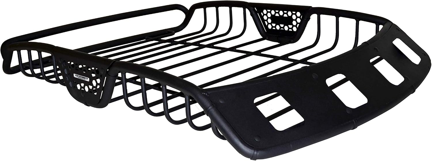 Go Rhino SR40 Roof Rack - Tubular Rack w/ 4X Light Mount Openings & Cross Bar Clamps | Mild Steel, Textured Black, L: 48' x W: 40' x H: 6' | 59045T