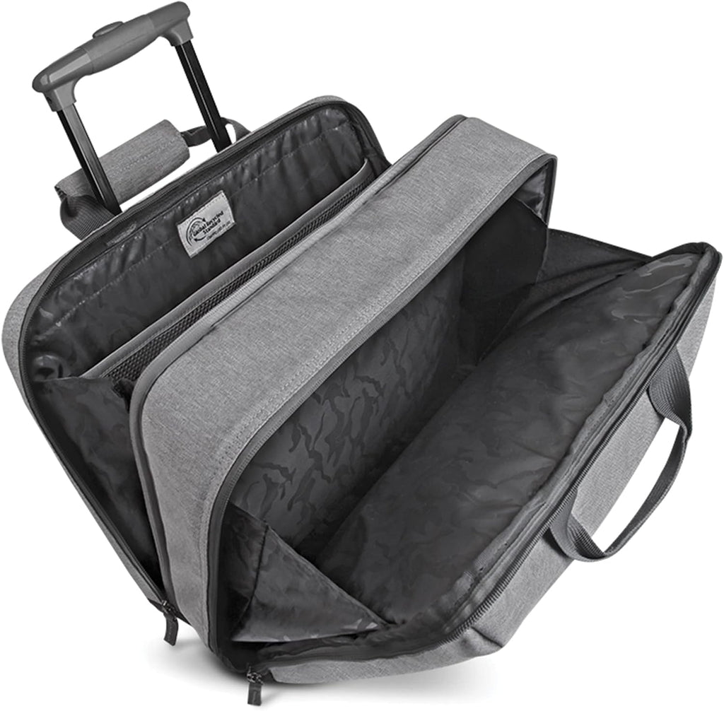 Solo New York Underseat Rolling Catalog Case - Roller Laptop Bag with Wheels, Wheeled Briefcase for Women & Men, Carry On Size for Travel, Fits 15.6' Computer - Re:Start, Gray