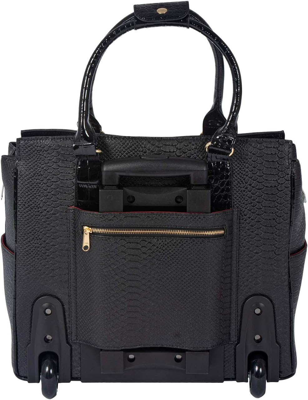 JKM & Company Rolling Laptop Bag for Women | Designer Wheeled Briefcase | Fits 13-17' Laptops | Office Travel Computer Case