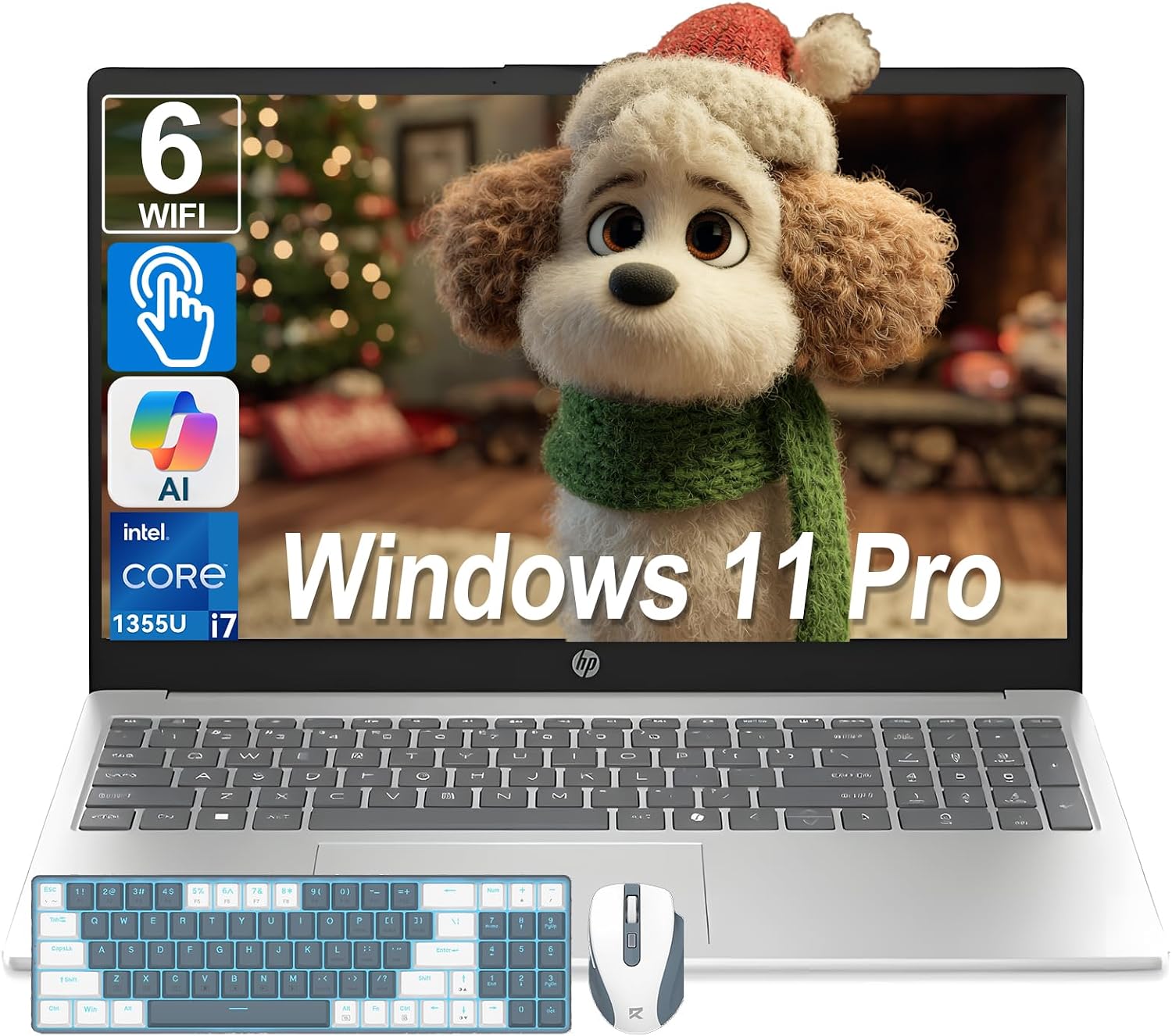 HP 15.6' Touchscreen Laptop for Business & Student, Intel Core i7-1355U(Up to 5.0GHz), 64GB RAM, 4TB SSD, IPS FHD Display, Windows 11 Pro, Copilot AI, w/Accessories