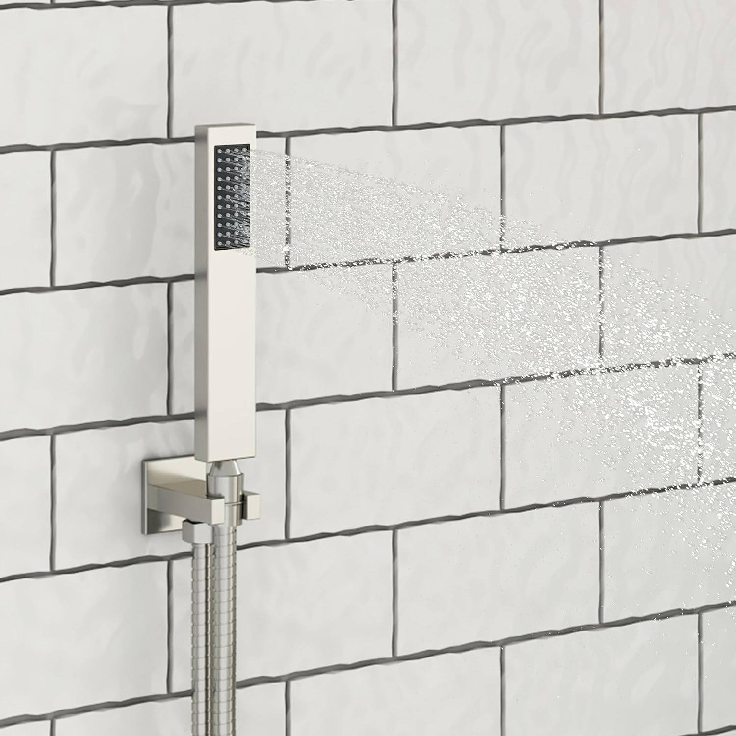 CASAINC Ceiling Mounted Shower System 12 Inch Rain Shower Head with Handheld Spray & 6 Inch Shower Head, Multifunctional Shower Faucet Set with Water Temperature Display (Brushed Nickel)