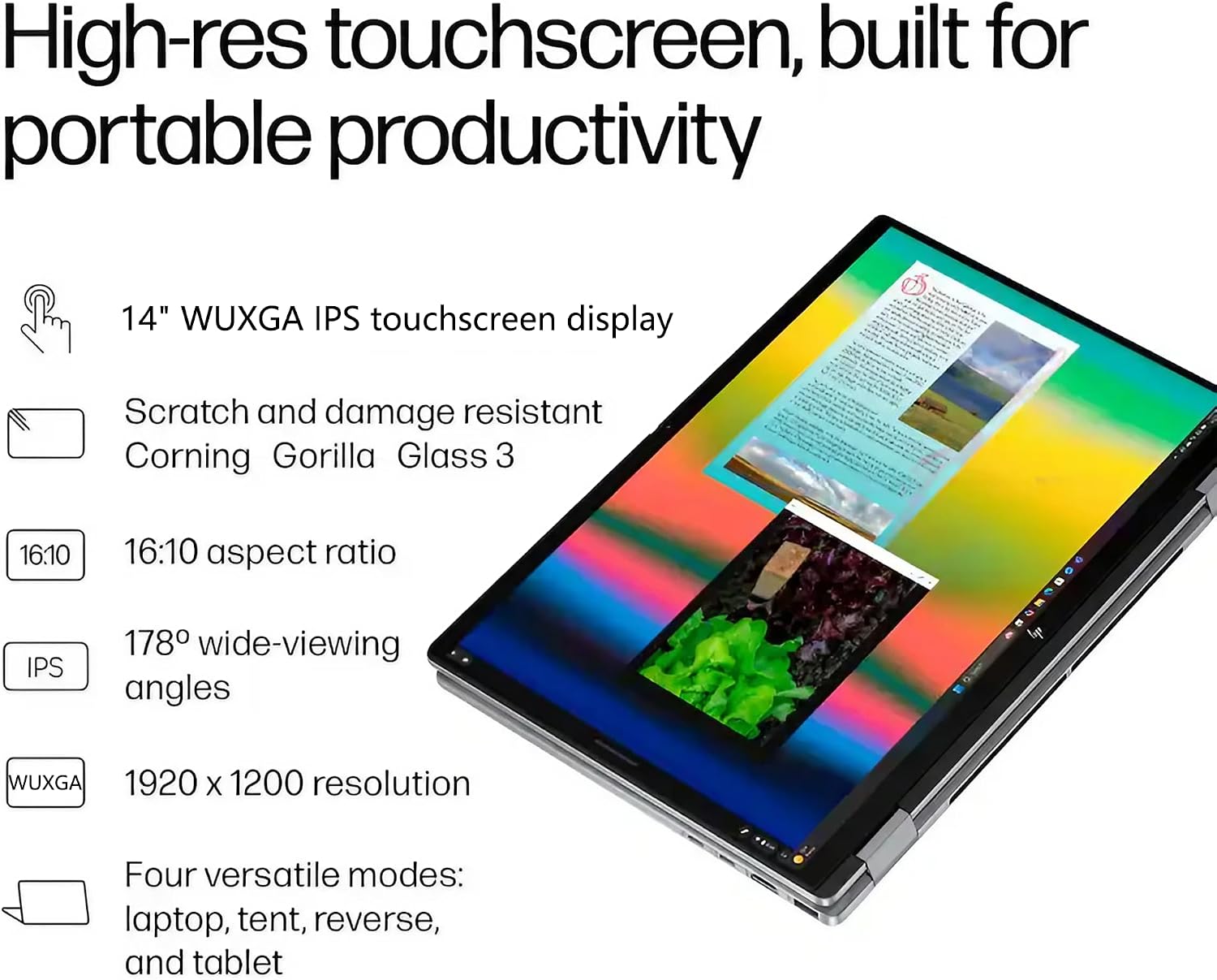 HP OmniBook X Flip 2-in-1 Laptop | 14' WUXGA IPS Touch | AMD Ryzen AI 7 350 (Up to 50 NPU Tops) | 24GB DDR5 2TB SSD | AI PC for Creator Business Professional Win11 Pro w/DLCA Accessory