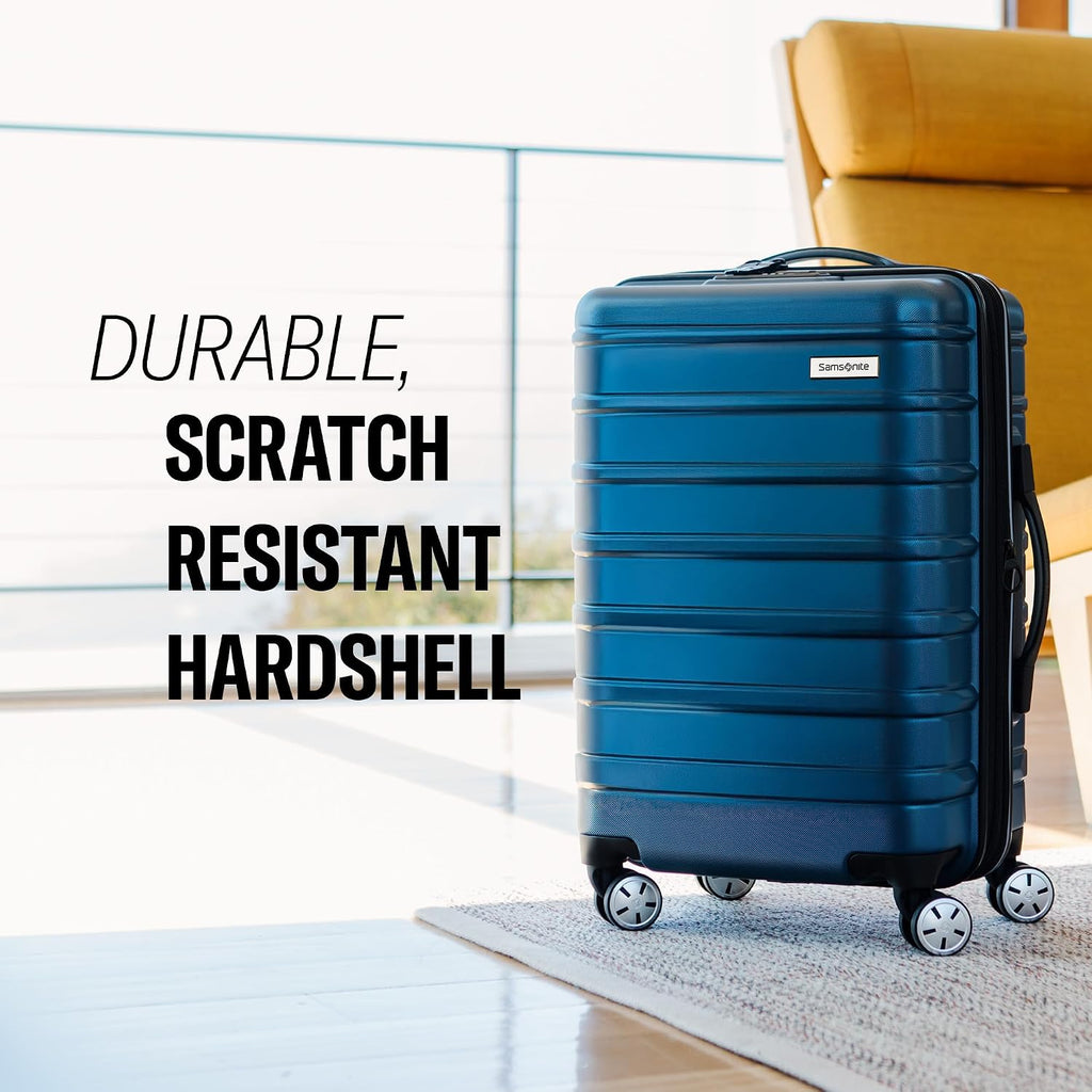 Samsonite Omni 2 Global Carry-On Spinner Luggage - Compact Size For International Travel - Airline-Approved - Features Expandable Polycarbonate Shell, 360° Wheels, USB Power Hub - Nova Teal