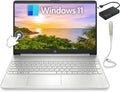 HP 15.6 HD Touchscreen Laptop, AMD 8-Core Ryzen 7 5700U, 12GB DDR4 RAM, 512GB SSD, AMD Radeon Graphics, Wi‑Fi 6, Bluetooth 5.2, Windows 11 Home, Silver, Bundle with USB Hub + USB Light