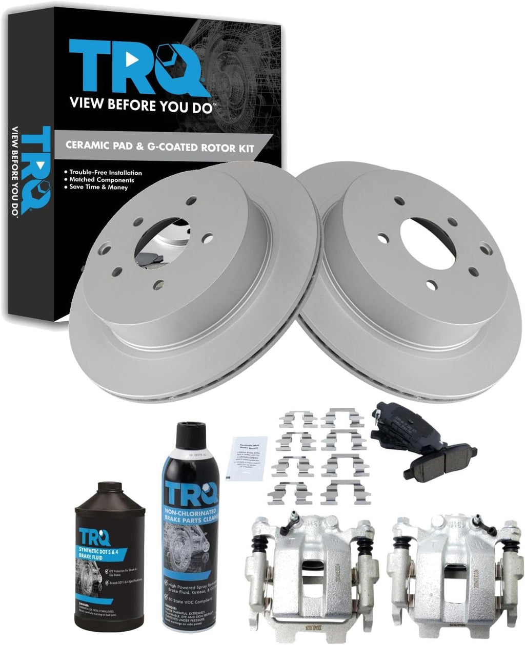 TRQ Rear Brake Pad & Rotor Kit Compatible with 2011-2018 INFINITI 2009-2020 Nissan