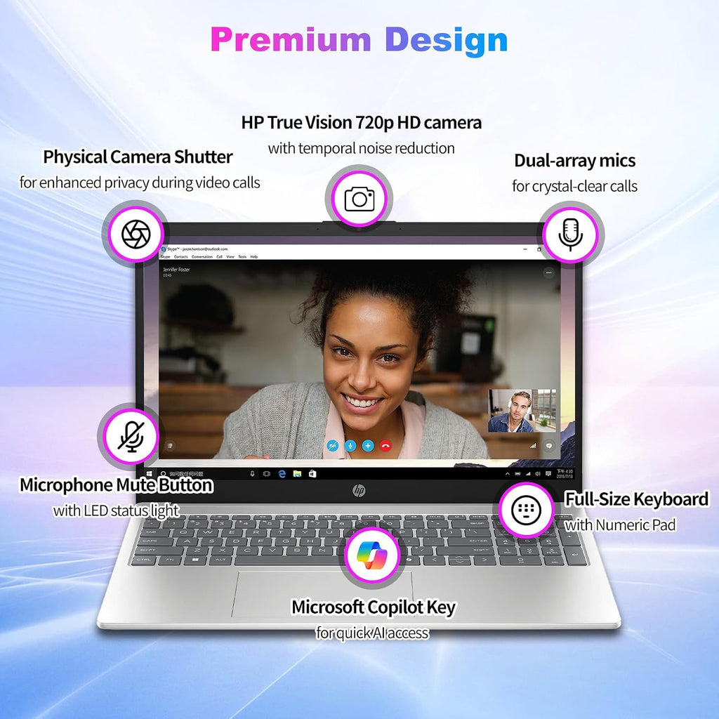 HP 15.6' FHD Touchscreen Business Laptop, Intel 10-Core i7-1355U(up to 5 GHz), 32 GB RAM, 1 TB SSD, Intel Iris Xe GPU, Wi-Fi 6, Camera, HDMI, Copilot, Long Battery Life, Windows 11 Pro, w/Accessories