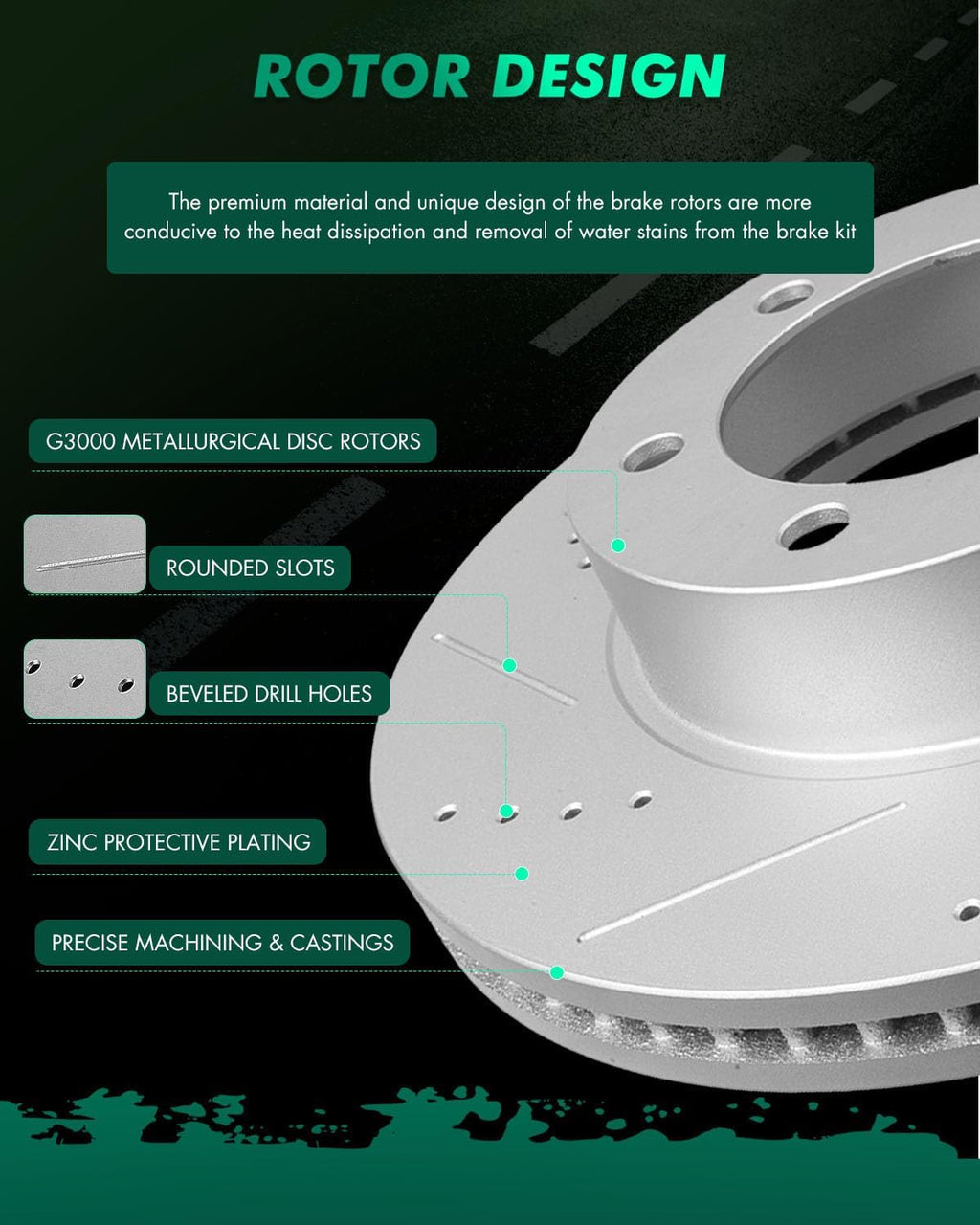 SCITOO for Toyota Brakes, Pads and Rotors Kits, Brake Kits fit 2003 2004 2005 2006 2007 for Toyota Sequoia，2000 2001 2002 2003 2004 2005 2006 for Toyota Tundra, Front