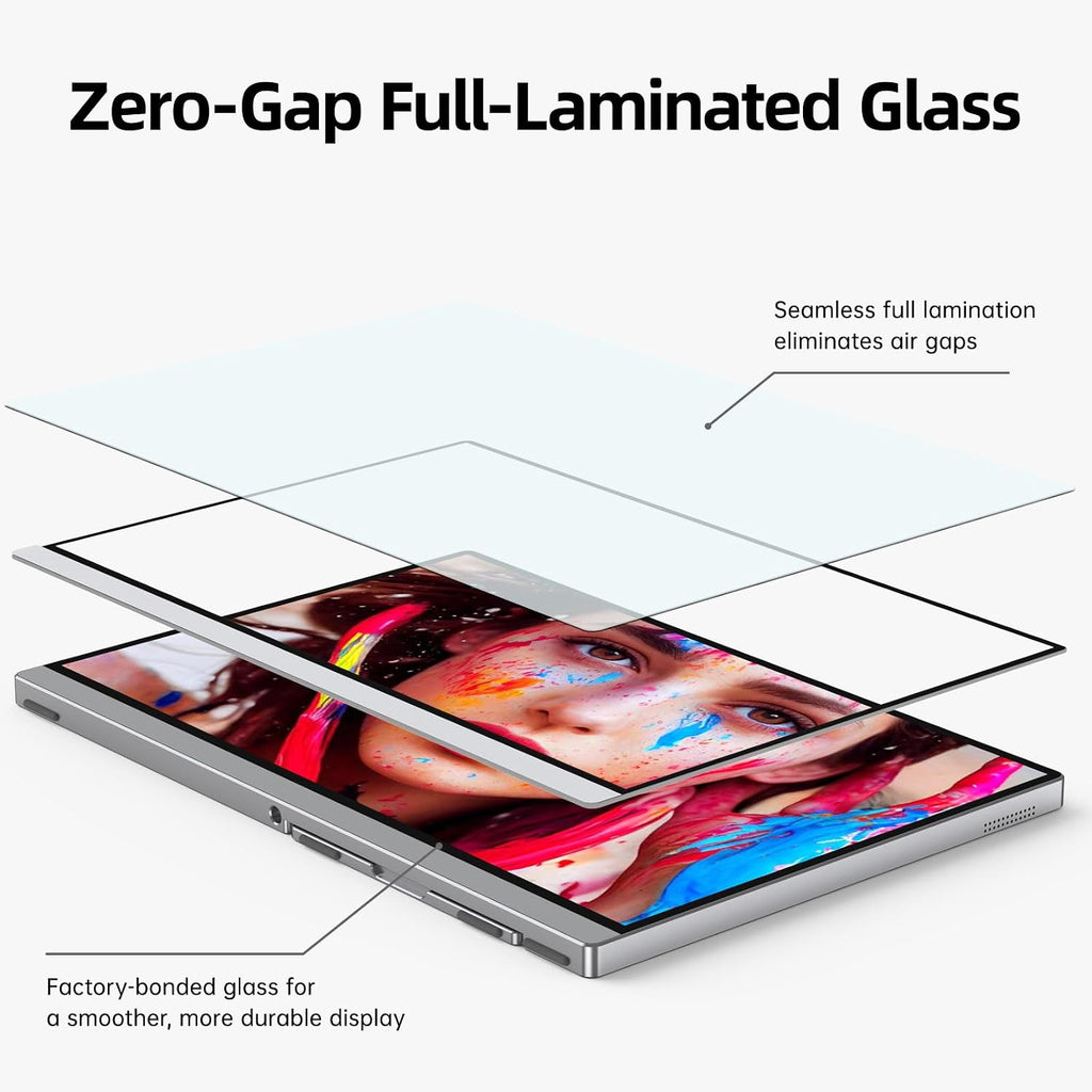 Intehill 4K Portable Monitor for Laptop, 13.4' IGZO Display with Full-Laminated Tempered Glass 500 Nits, 100% sRGB Portable Laptop Screen with Kickstand & Speakers, USB-C & HDMI Travel Monitor, U13ZC