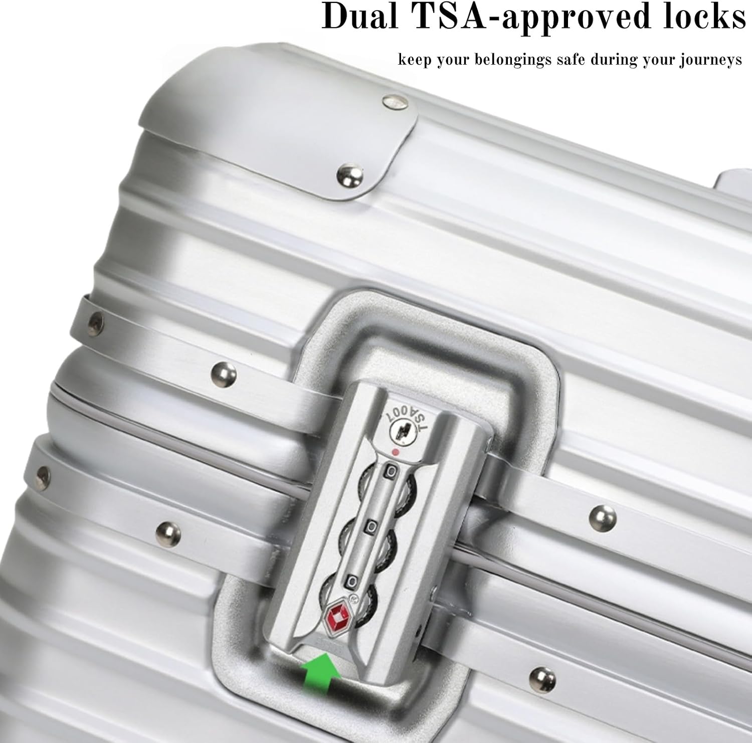 Full Aluminum Camera Carry-On Luggage DSLR Shockproof TSA lock Photography Gear Case with Removable Dividers & 360° detachable Wheels Luggage Rolling camera bag Camera storage case (silver)