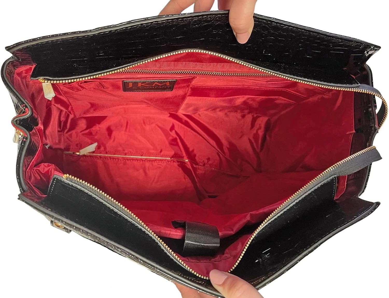 JKM & Company Rolling Laptop Bag for Women | Designer Wheeled Briefcase | Fits 13-17' Laptops | Office Travel Computer Case