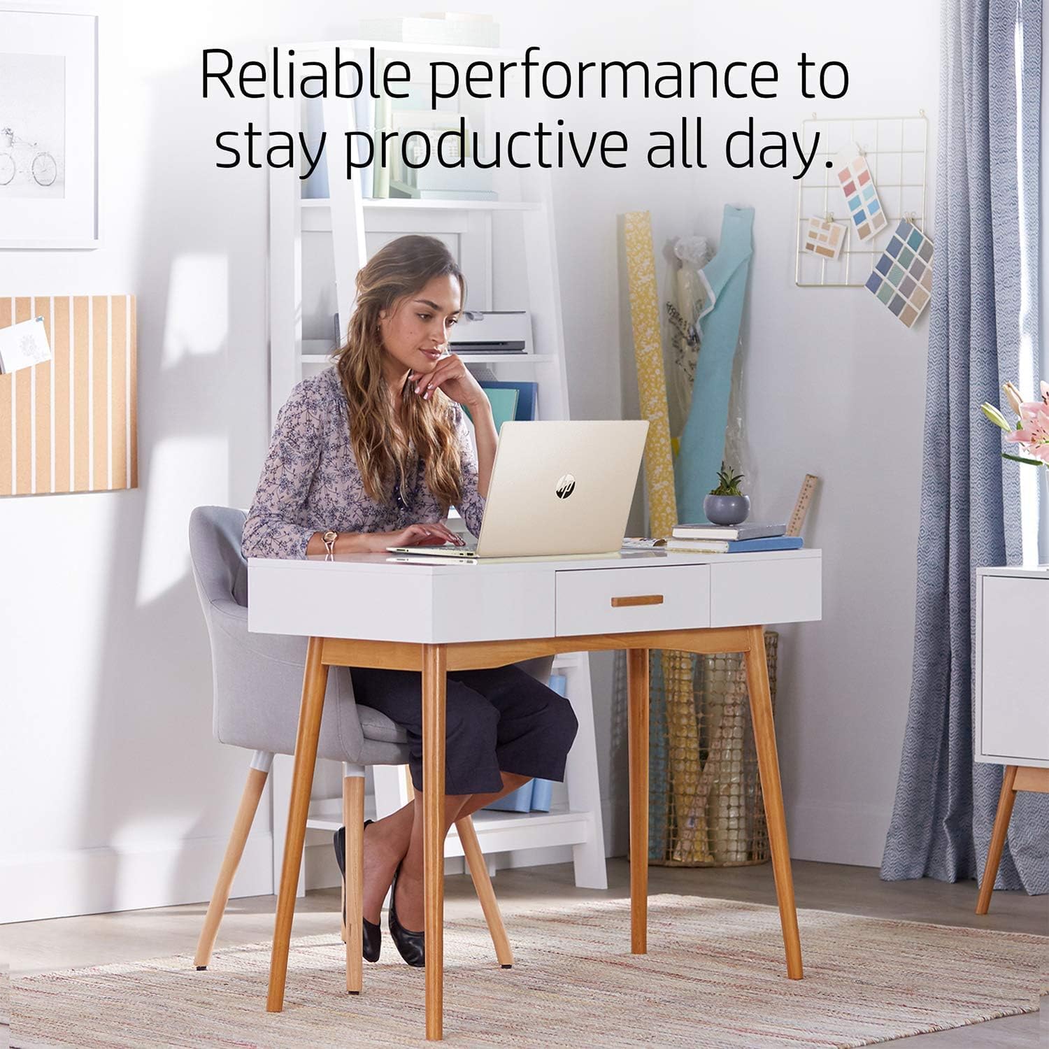 HP 15.6' Everyday Laptop, AMD Efficient Dual-Core Processor, 8GB RAM, 128GB SSD, USB-C, SD Card Reader, HDMI, Wi-Fi & Bluetooth, Long Battery Life, Windows 11 with 1 Year Microsoft 365, Gold