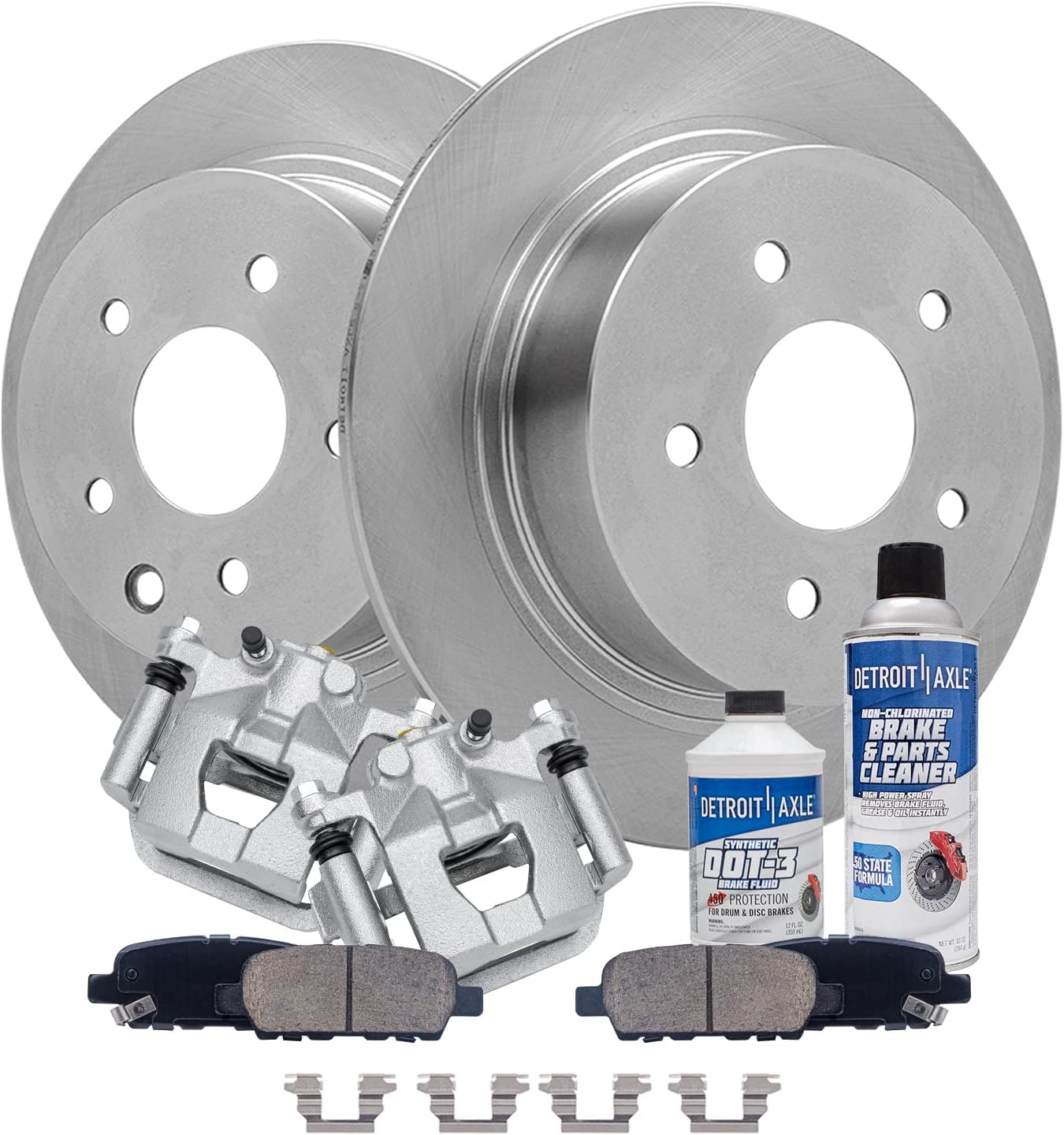 Detroit Axle - Rear Brake Kit for 2002-2018 Nissan Altima, 2004-2008 Maxima 2005 2006 2007, Disc Brake Rotors Ceramic Brakes Pads Brake Calipers Replacement