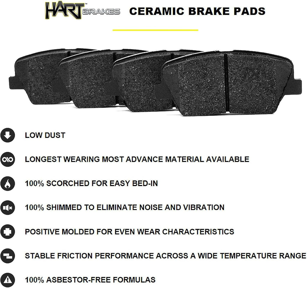 Hart Brakes Rear Brakes and Rotors| Automotive Replacement Brake Kits| Rear Ceramic Brake Pads and Rotors Kit| Fits 2007-2013 Acura MDX; 2010-2013 Acura ZDX; 2011-2017 Honda Odyssey
