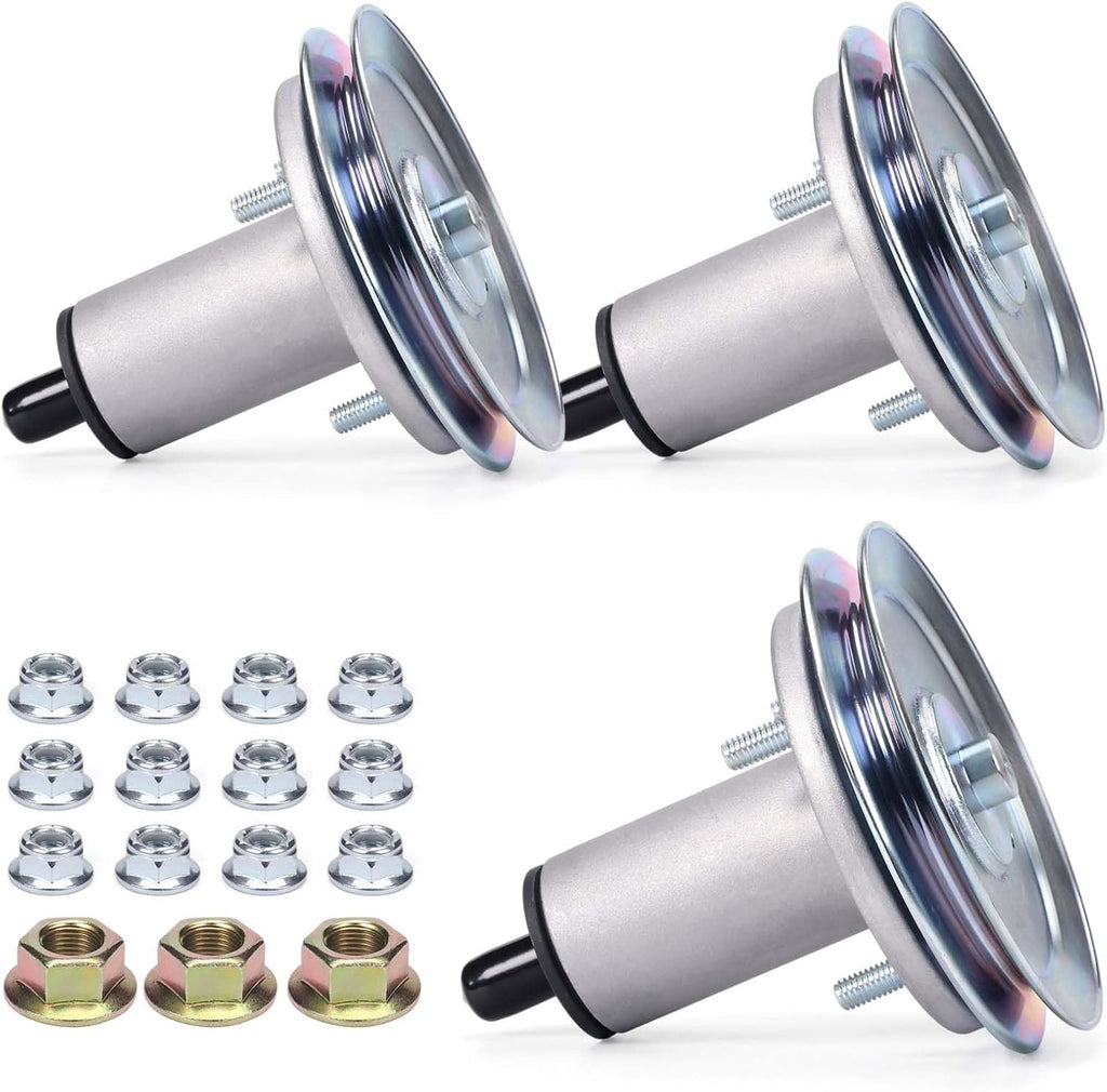 3 Pack 51528000 51537200 Lawn Mower Deck Spindle Assembly with Spindle Nut Compatible with Ariens Ikon-X/XD/XL 52 & Edge 52 & Gravely ZTX/ZT XL 52 Zero-Turn Mower Model 915xxx
