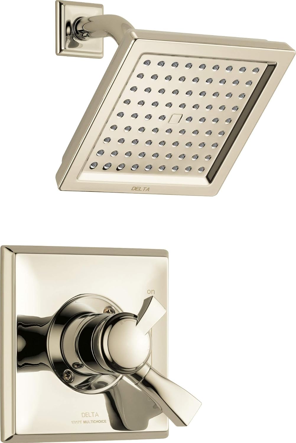 Delta Faucet Dryden 17 Series Dual-Function Shower Trim Kit with Single-Spray Touch-Clean Shower Head, Polished Nickel T17251-PN (Valve Not Included)