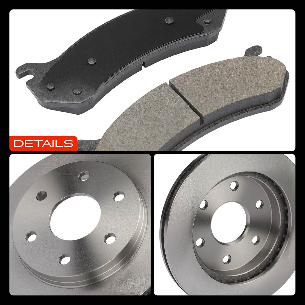 A-Premium Front and Rear Vented Disc Brake Rotors + Ceramic Pads Kit Compatible with Select Chevy and GMC Models - Tahoe 2000-2001, Silverado 1500 1999-2006, Sierra 1500, Yukon, Astro, SAFARI, 12-PC
