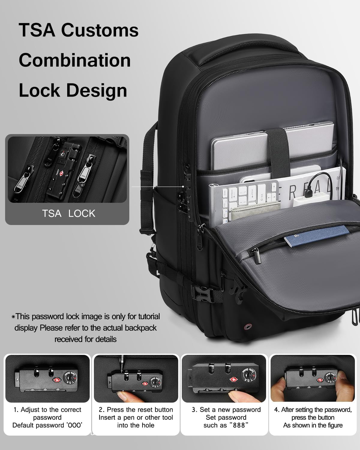 Vacuum Rolling Backpack with Integrated Pump, 60L Vacuum Backpack for Travel with Wheels, TSA Lock and Charging Port, Vacuum Compression Expandable Backpack for 17.3'' Laptop, Business & Long Trips