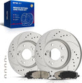 KAX Front Brake Kit for Jeep/Chrysler/Dodge/Mitsubishi - Patriot/200/Compass/Avenger/Sebring/Outlander Sport/Outlander/Caliber/Eclipse, 11.57inch Brake Rotors Pads Kit, #31346+D866 Front Brakes