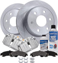 Detroit Axle - Rear Brake Kit for Chevy GMC Silverado Sierra Suburban Avalanche Yukon 1500 Tahoe Escalade Disc Brake Rotors Brake Calipers Brackets Ceramic Brakes Pads Replacement [12.99 inch Rotors]