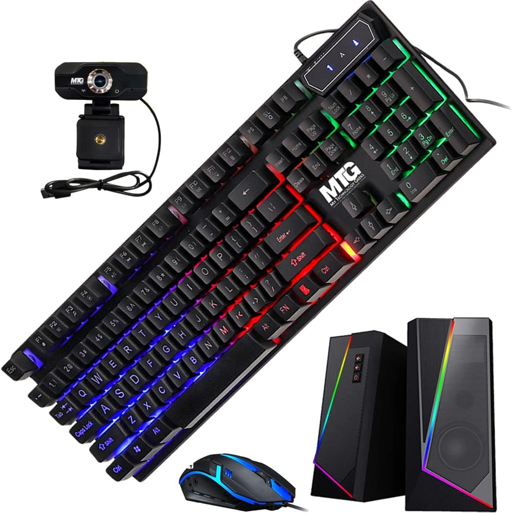 TechMagnet All in one Desktop Computer,Cheetah 4,Intel Core i5 4th Gen,8GB DDR3,480GB SSD,New 24 inch Curved Display,MTG RGB Keyboard Mouse,RGB Speaker and Webcam,USB Wi-Fi,Windows 11(Renewed)