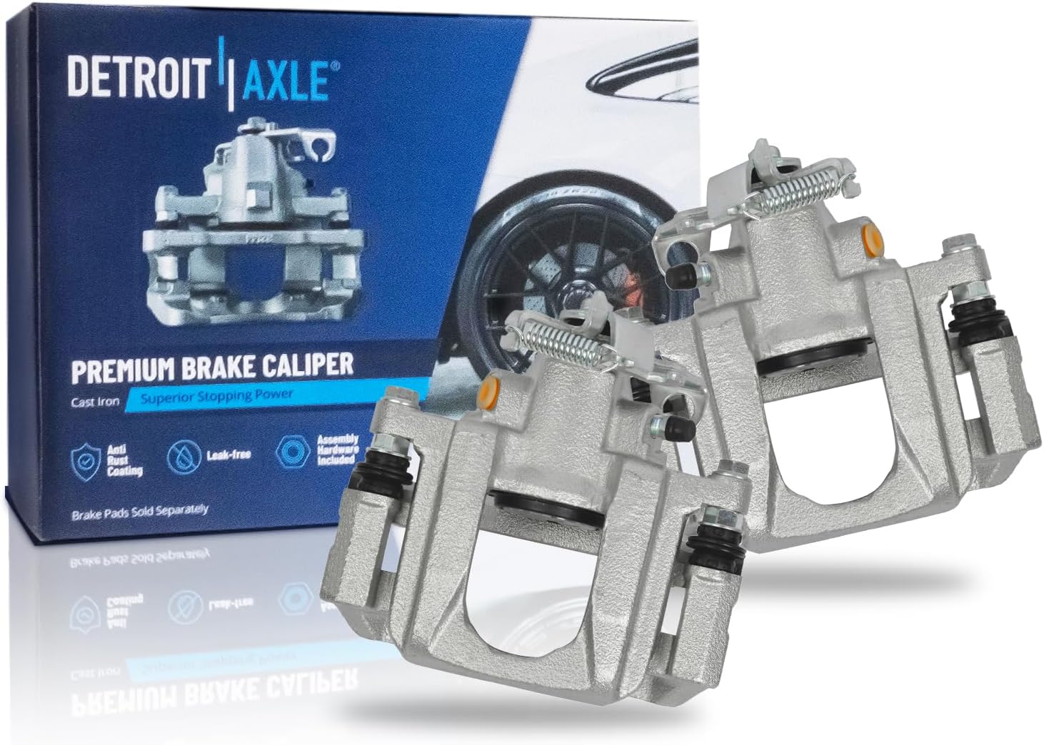 Detroit Axle - Rear Brake Calipers for 2008-2016 Dodge Grand Caravan Chrysler Town & Country 2009-2014 Volkswagen Routan 2012-2015 Ram C/V, Disc Brake Calipers with Bracket Replacement