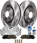 Detroit Axle - 8pc Front Brake Kit for 2001-2007 Toyota Highlander, Disc Brake Rotors Ceramic Brakes Pads and Calipers 2002 2003 2004 2005 2006 Replacement : 11.65' inch Rotor