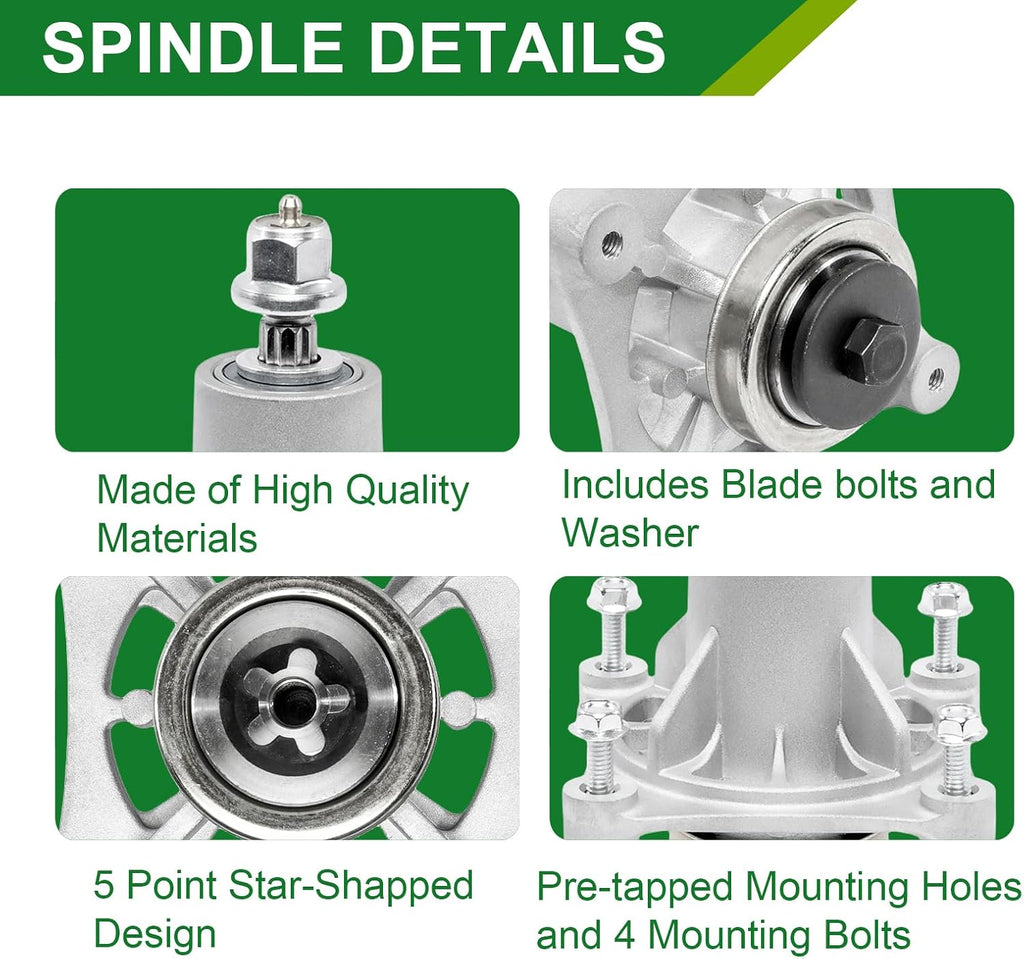 46 Inch Mower Deck Rebuild Kit - Fits Hu sqvarna Y2246LS Pou lan PP19H46 PP20VA46 with 46' Deck, 2 Spindles(532187292)+2 Blades(21546611/405380)+2 Idlers(196106)+1 Idler(177968)+1 Belt(405143)
