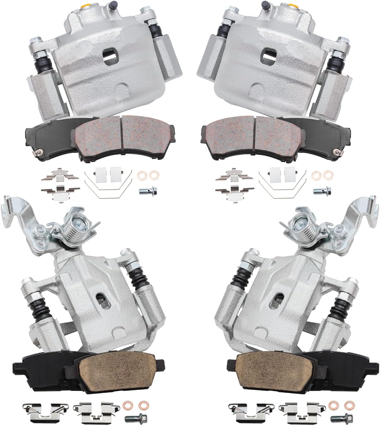 Detroit Axle - Brake Kit for Ford Fusion Lincoln MKZ Mazda 6 Mercury Milan, Front and Rear Disc Brake Calipers Ceramic Brake Pads Replacement
