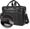 Augus Business Travel Briefcase Genuine Leather Duffel Bags for Men Laptop Bag fits 15.6 inches Laptop