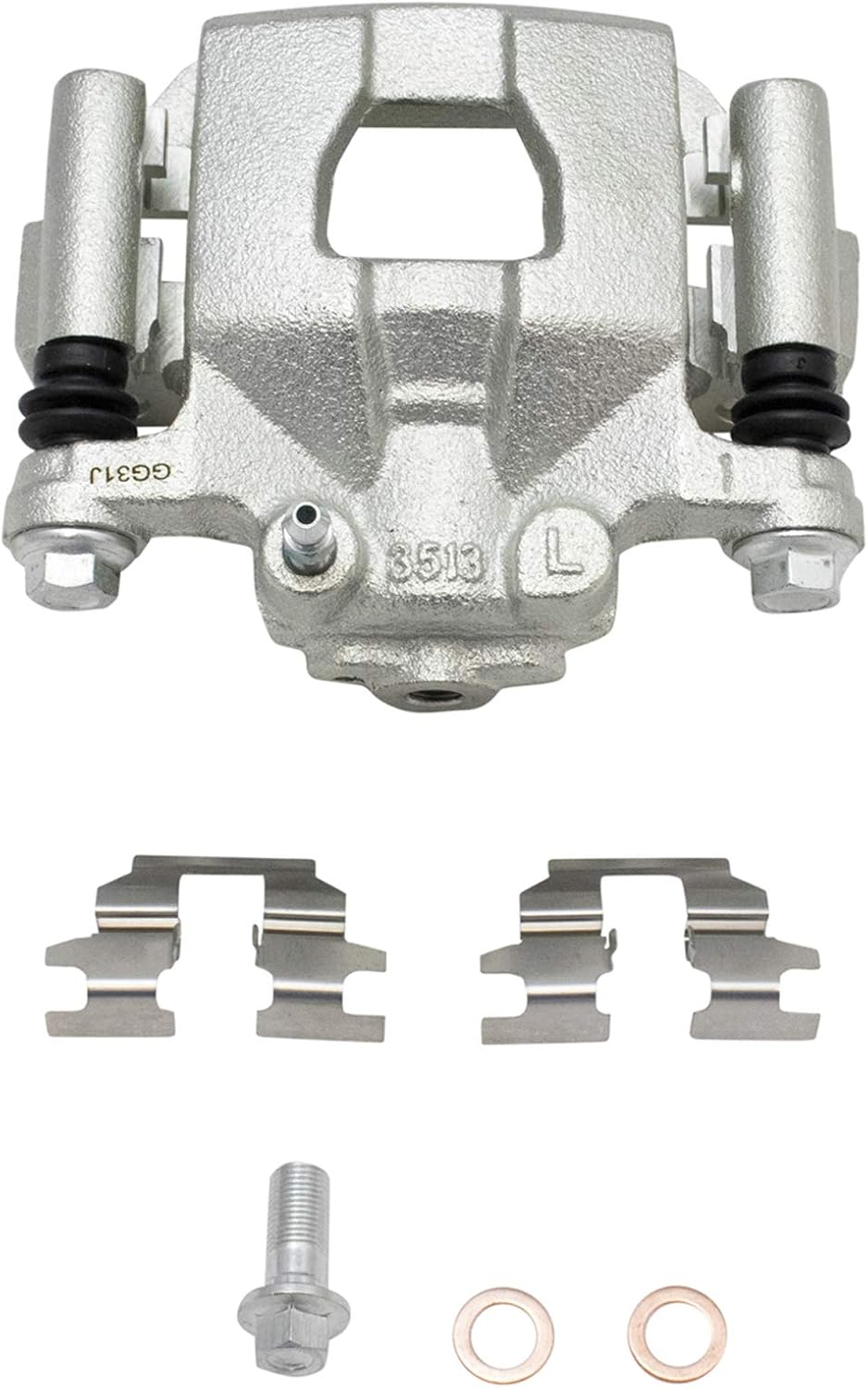 TRQ Rear Brake Pad and Rotor Set Ceramic Rotors Calipers Hoses Compatible with 2013 Nissan Altima