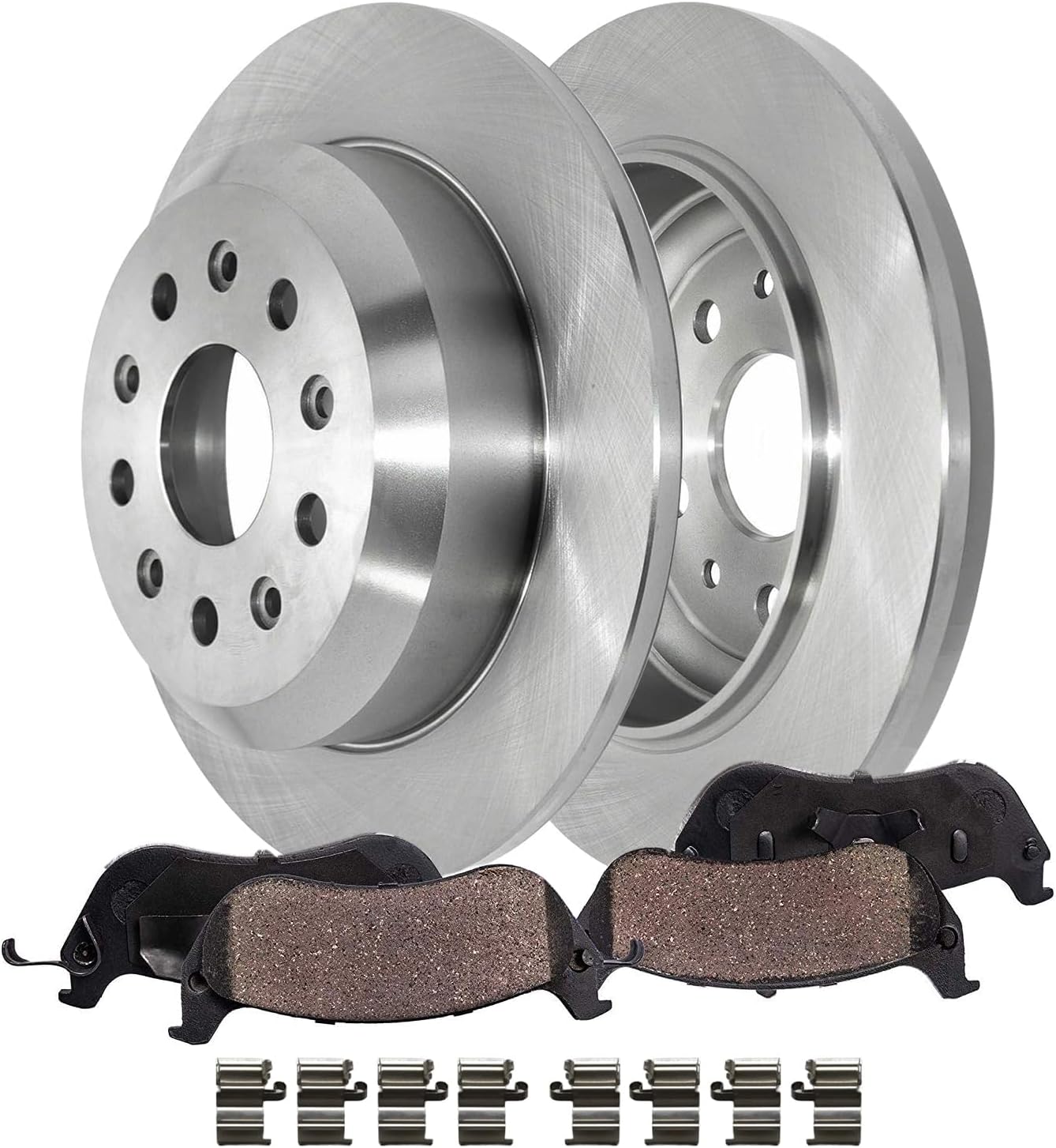 Detroit Axle - Rear Brake Kit for Jeep 2018-2023 Wrangler [Standard Brakes - BRY Code] 12.91' inch Disc Brake Rotors Ceramic Brake Pads with Hardware 2019 2020 2021 2022 Replacement