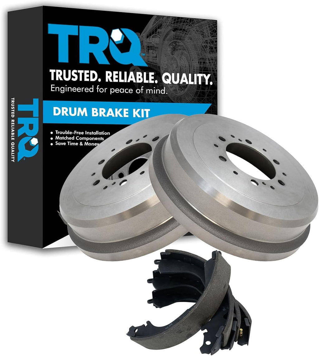 TRQ Rear Brake Drum Shoe Kit with 6 Lug Wheels | for 1987-2000 Toyota 4Runner 1987-1995 Toyota Pickup +3 more 4WD RWD with 1/2 Ton Chassis with 6 Lug Wheels