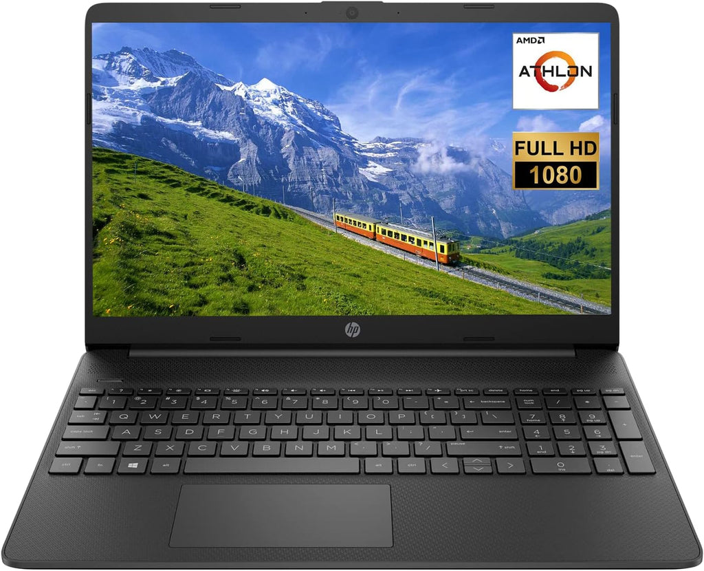 HP 15 Laptop, 15.6' FHD Screen, AMD Athlon Gold 3150U Processor, 8GB RAM, 256GB PCIe SSD, Webcam, HDMI, SD Card Reader, Wi-Fi, Windows 11 Home, Black