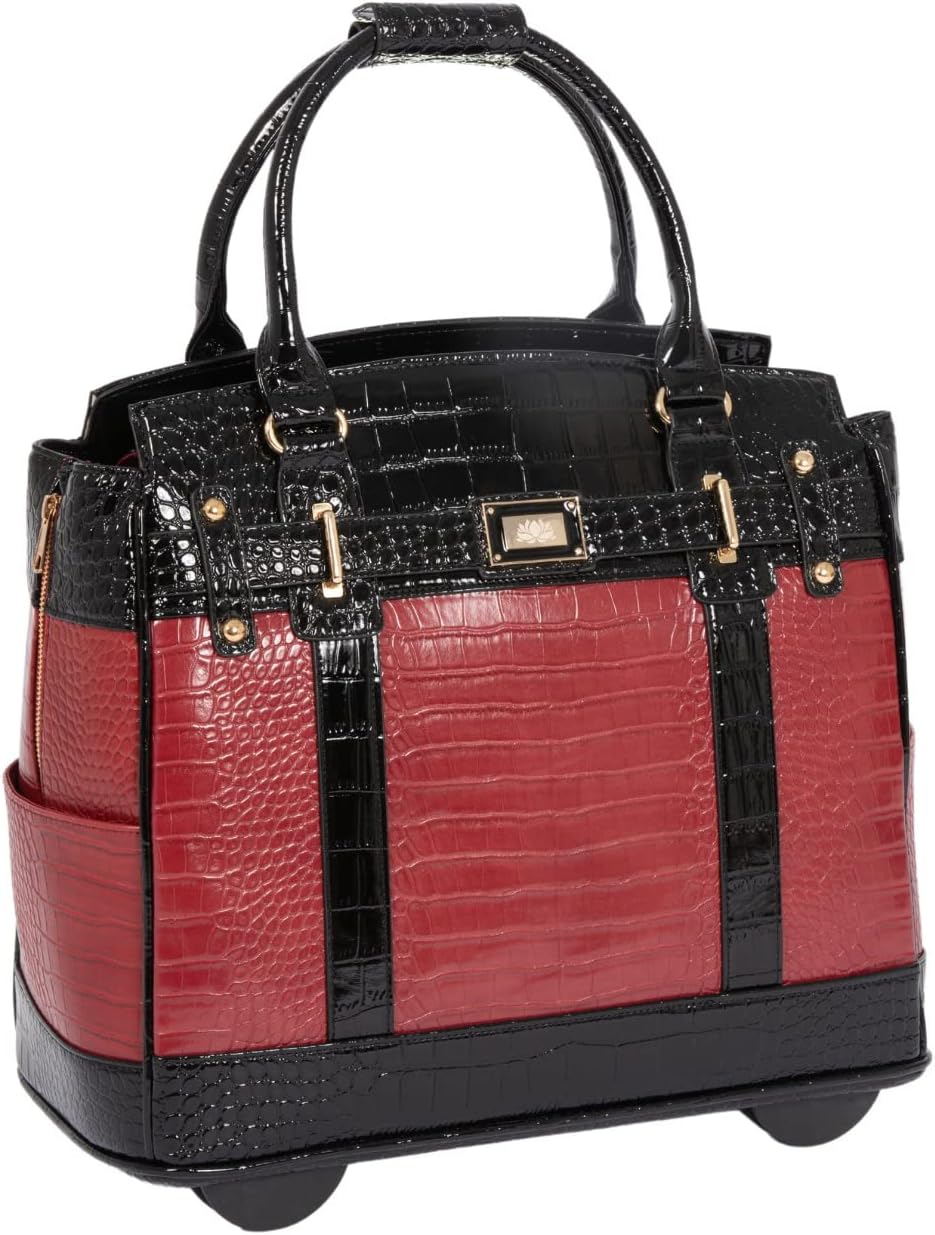 JKM & Company Rolling Laptop Bag for Women | Designer Wheeled Briefcase | Fits 13-17' Laptops | Office Travel Computer Case
