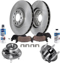 Detroit Axle - Front Brake Kit for Buick LaCrosse Regal Sportback TourX Chevrolet Malibu, Disc Brake Rotors Ceramic Brake Pads w/Hardware Wheel Bearing Hubs Replacement