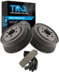 TRQ Rear Brake Shoe Pad & 10 Inch Brake Drum Pair Set Kit LH & RH Compatible with Dakota